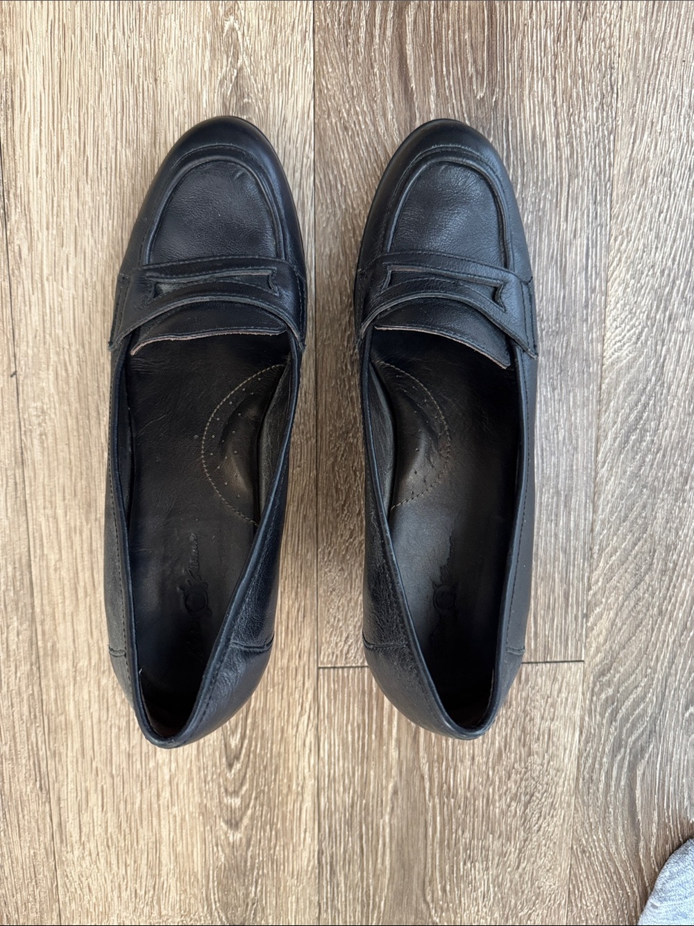 Born Black Leather Women's High Heel Loafers